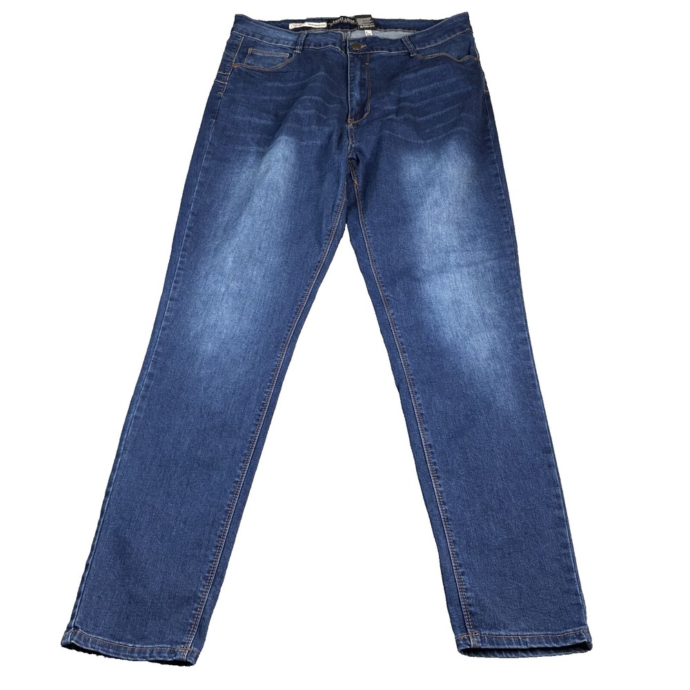 Sweet Look Jeans Women's 20 TALL High Rise‎ Skinny Whiskered Dark Wash Stretch